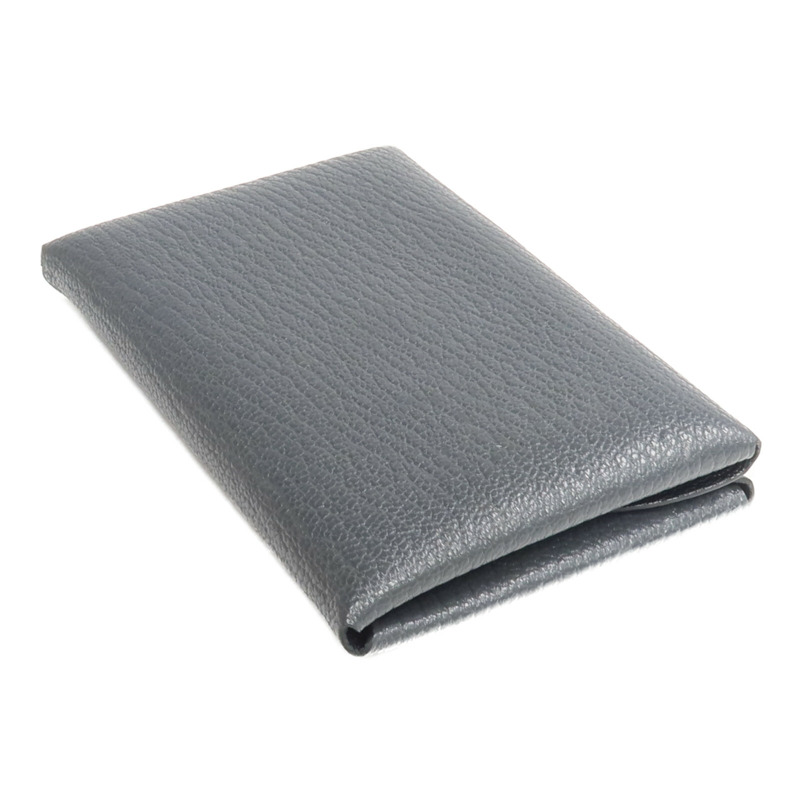 HERMES Evercolor皮革Calvi Duo卡片套Graphite-4