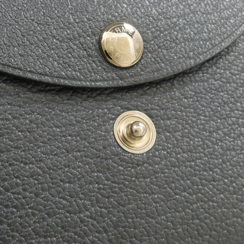 HERMES Evercolor皮革Calvi Duo卡片套Graphite-12