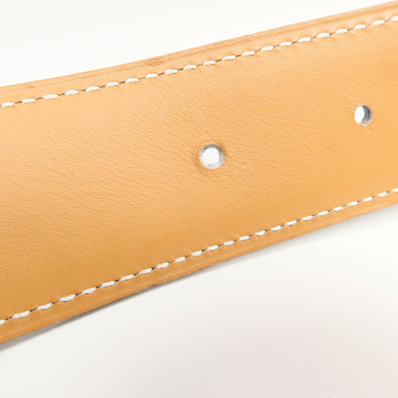 HERMES Box/Swift皮革Constance Belt皮帶Noir/Tabac Camel-5