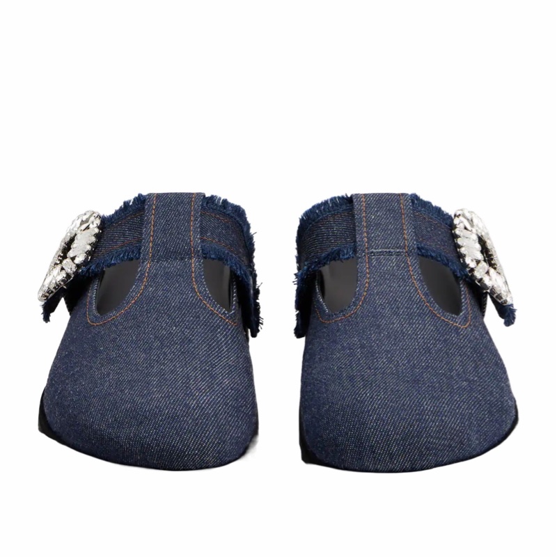 Roger Vivier 女士 Slidy Viv' 牛仔穆勒鞋39 40 41碼-1