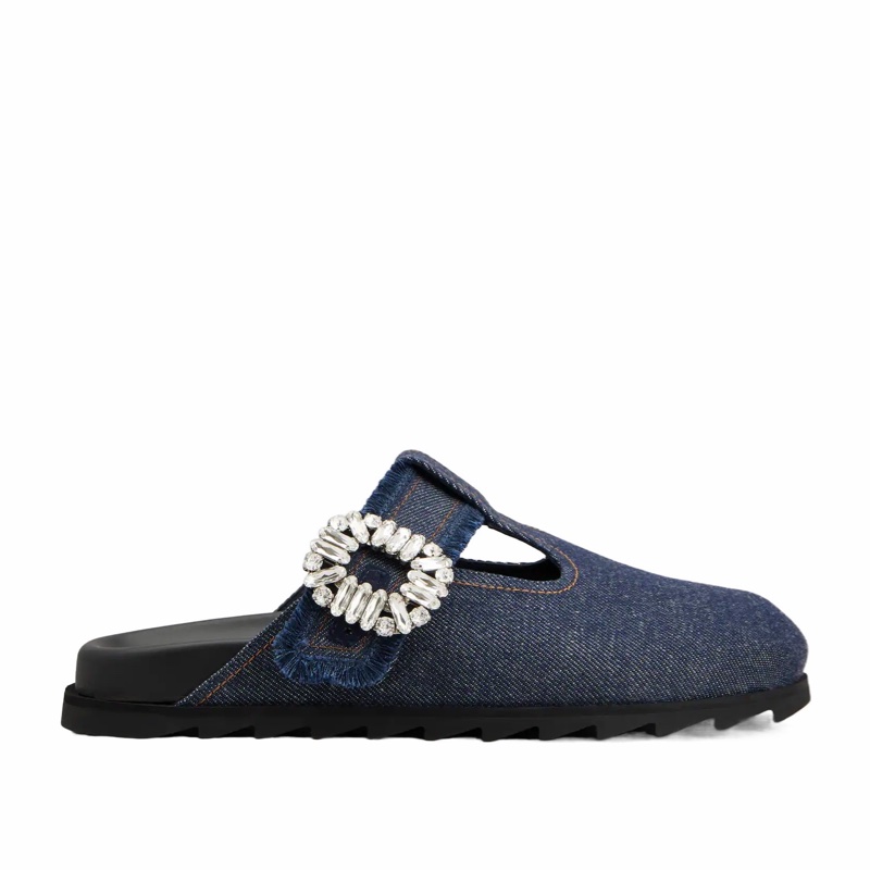 Roger Vivier 女士 Slidy Viv' 牛仔穆勒鞋39 40 41碼-2