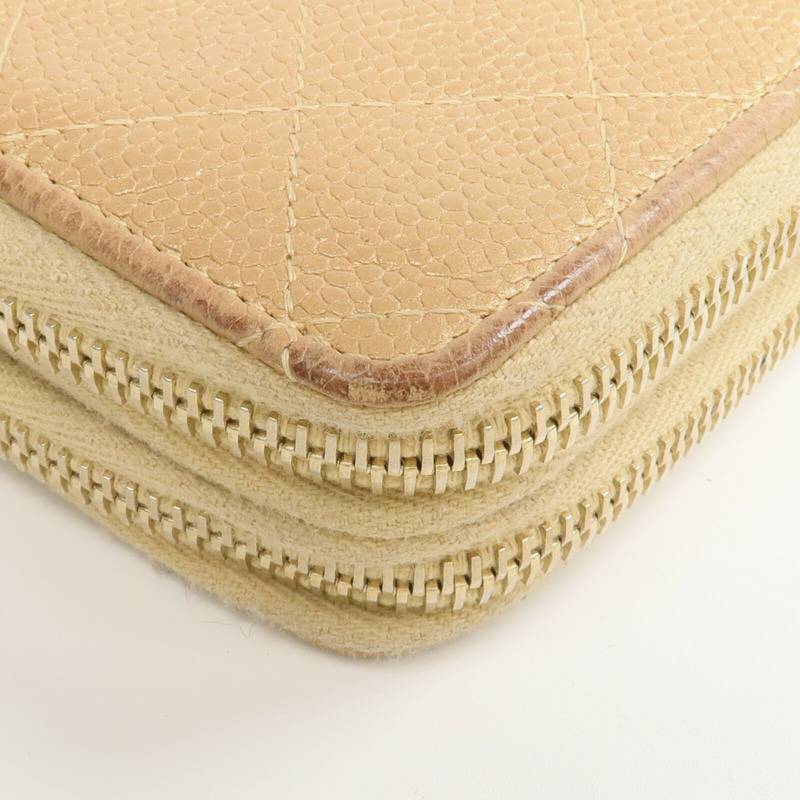 CHANEL 牛皮皮革Zipper Wallet錢包-9