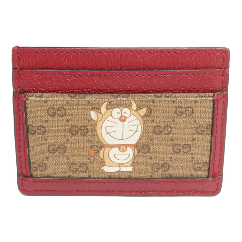 GUCCI 牛皮皮革/塗層帆布Gucci x Doraemon Card Case卡片套-1