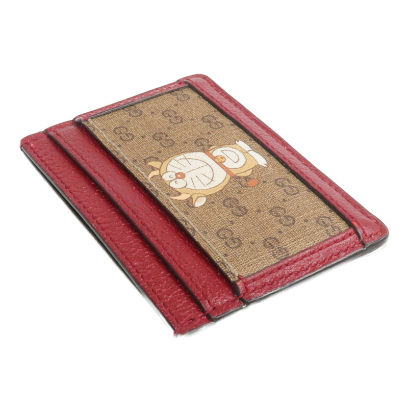 GUCCI 牛皮皮革/塗層帆布Gucci x Doraemon Card Case卡片套-4