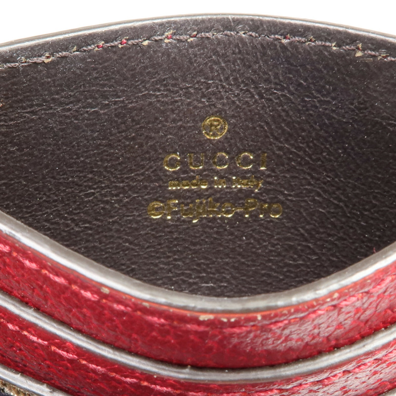 GUCCI 牛皮皮革/塗層帆布Gucci x Doraemon Card Case卡片套-8