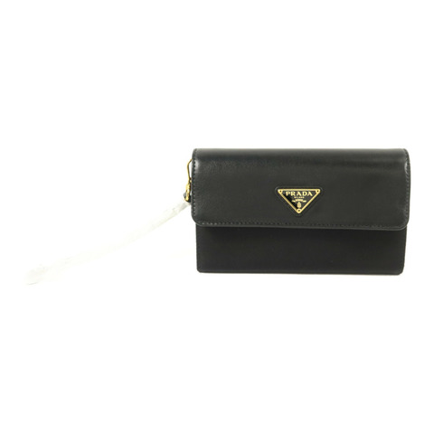 PRADA 牛皮皮革/尼龍Pouch Wallet錢包