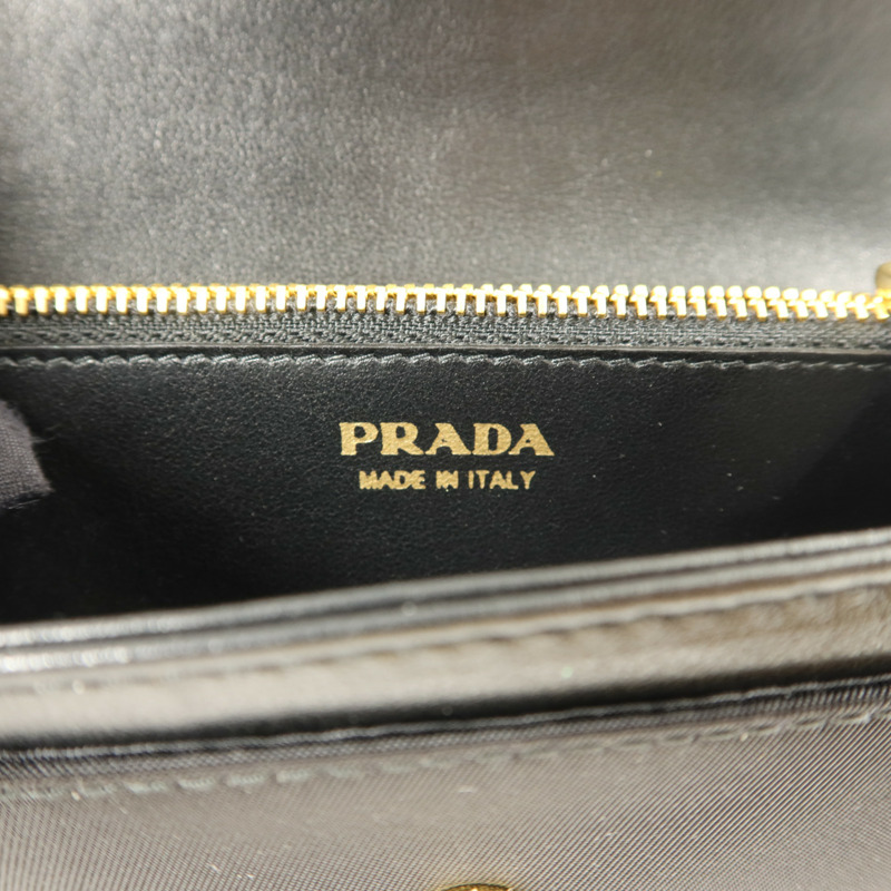 PRADA 牛皮皮革/尼龍Pouch Wallet錢包-5
