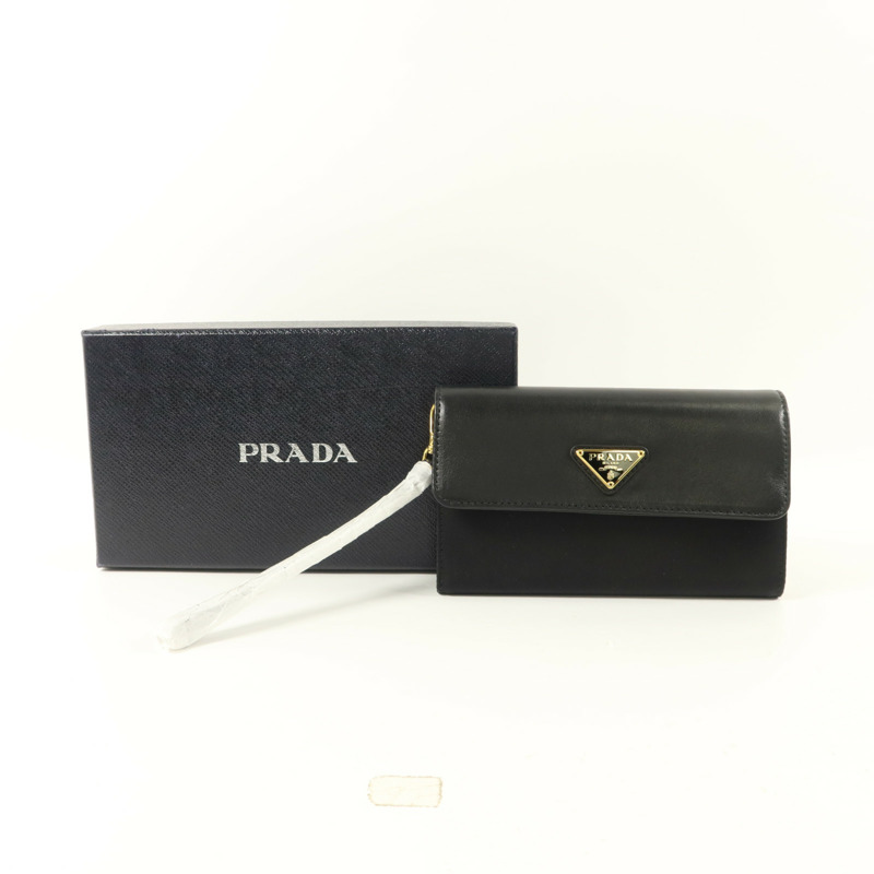 PRADA 牛皮皮革/尼龍Pouch Wallet錢包-8