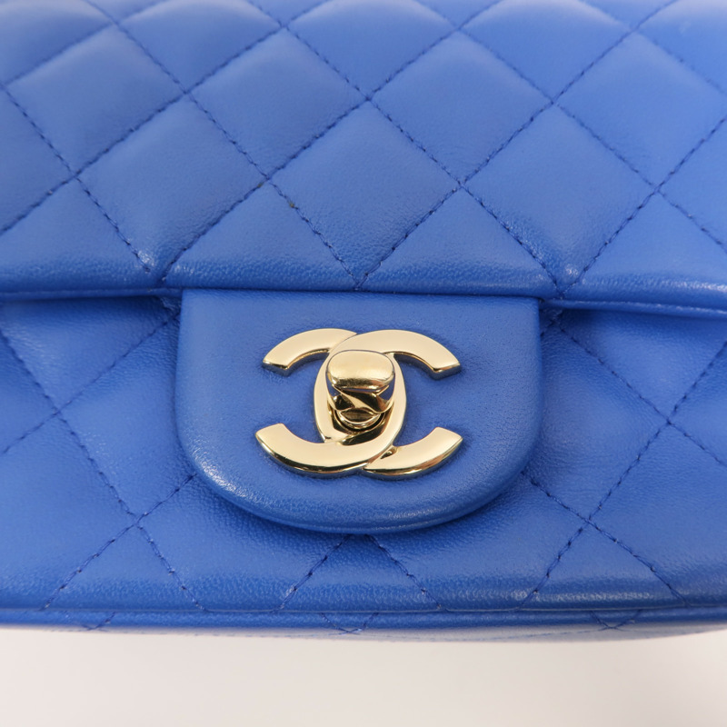 CHANEL 羊皮皮革Mini Classic 17鏈帶肩背袋-8