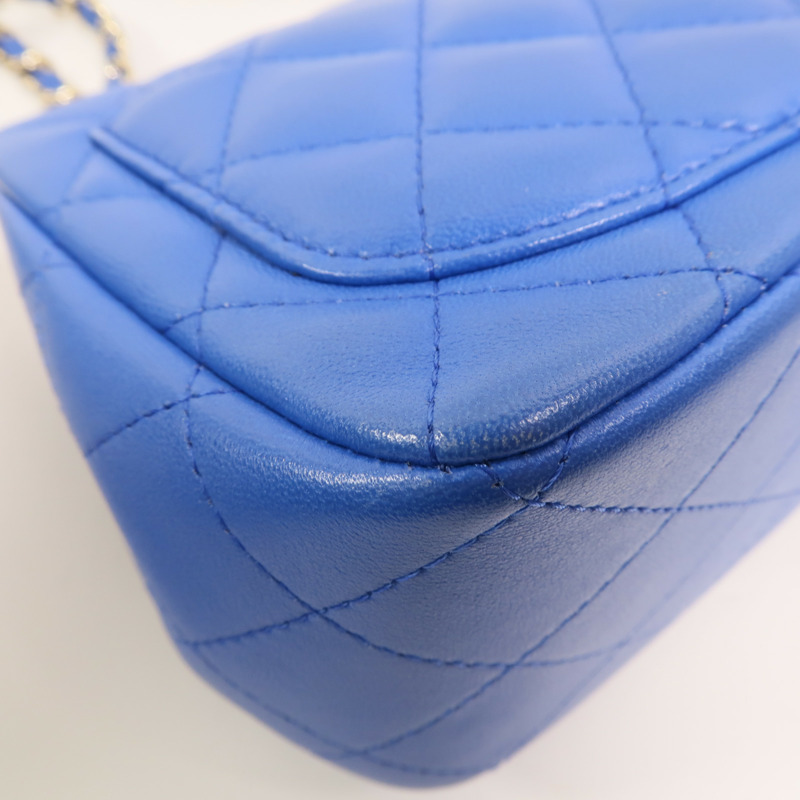 CHANEL 羊皮皮革Mini Classic 17鏈帶肩背袋-14