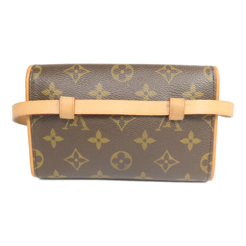 LOUIS VUITTON Monogram Pochette Florentine金扣腰包棕色-1