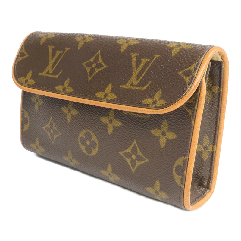 LOUIS VUITTON Monogram Pochette Florentine金扣腰包棕色-2