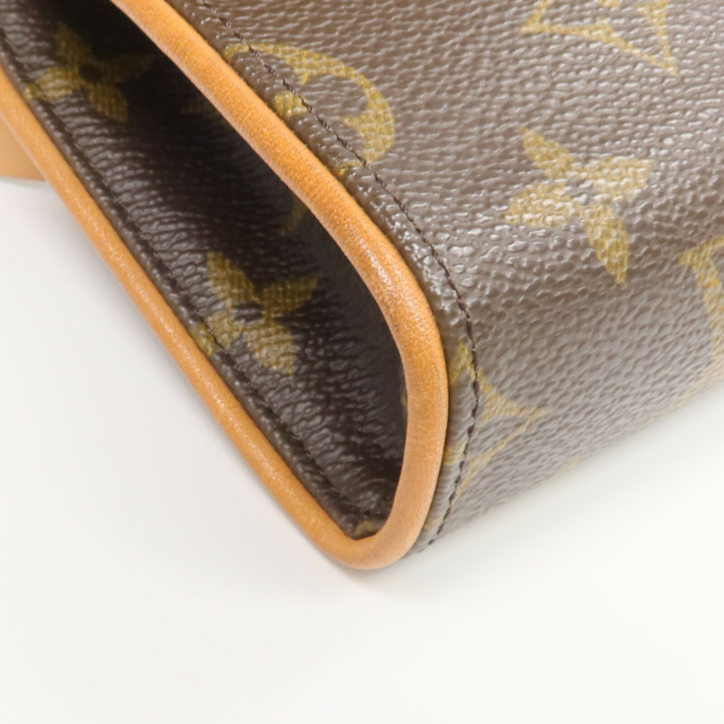 LOUIS VUITTON Monogram Pochette Florentine金扣腰包棕色-6