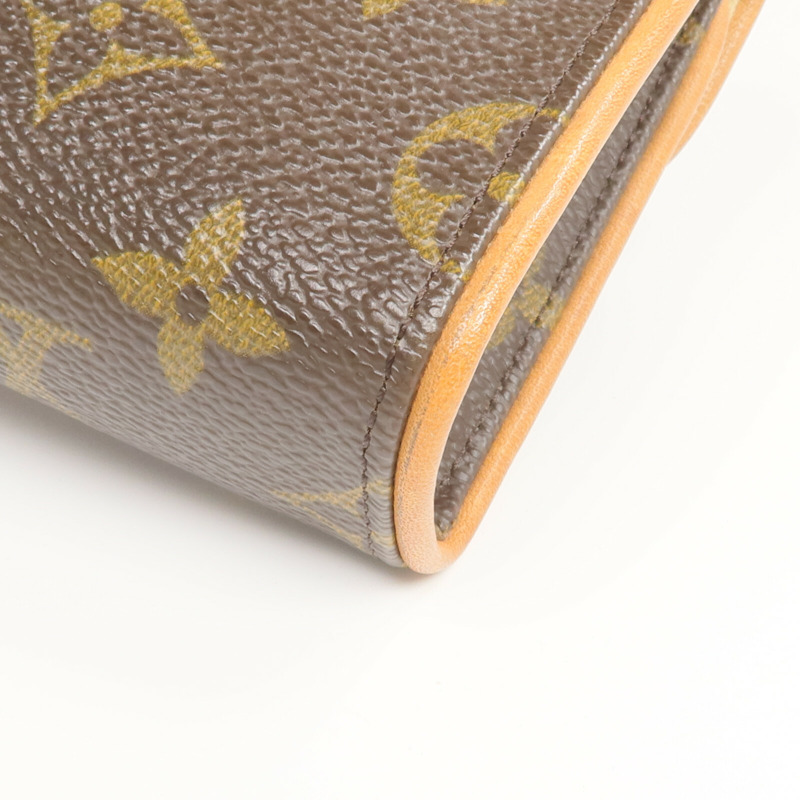 LOUIS VUITTON Monogram Pochette Florentine金扣腰包棕色-7