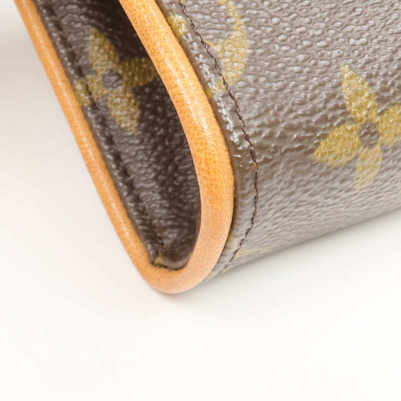 LOUIS VUITTON Monogram Pochette Florentine金扣腰包棕色-8
