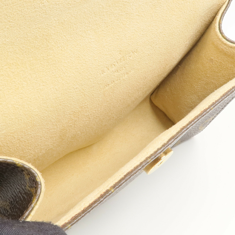 LOUIS VUITTON Monogram Pochette Florentine金扣腰包棕色-14