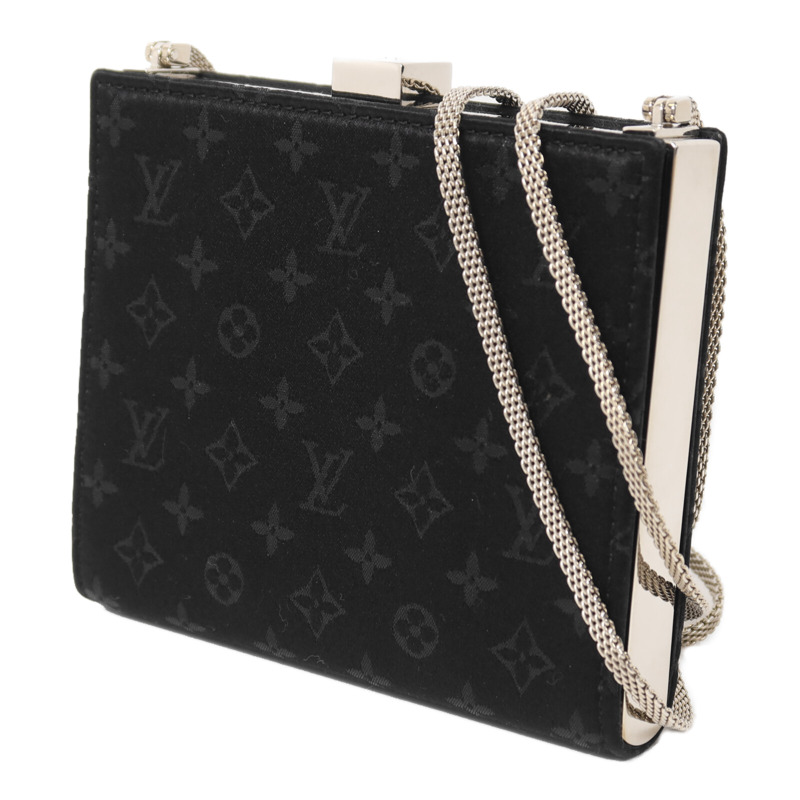 LOUIS VUITTON Satin Monogram Mini Satin Ange Chain Bag鏈帶肩背袋-1
