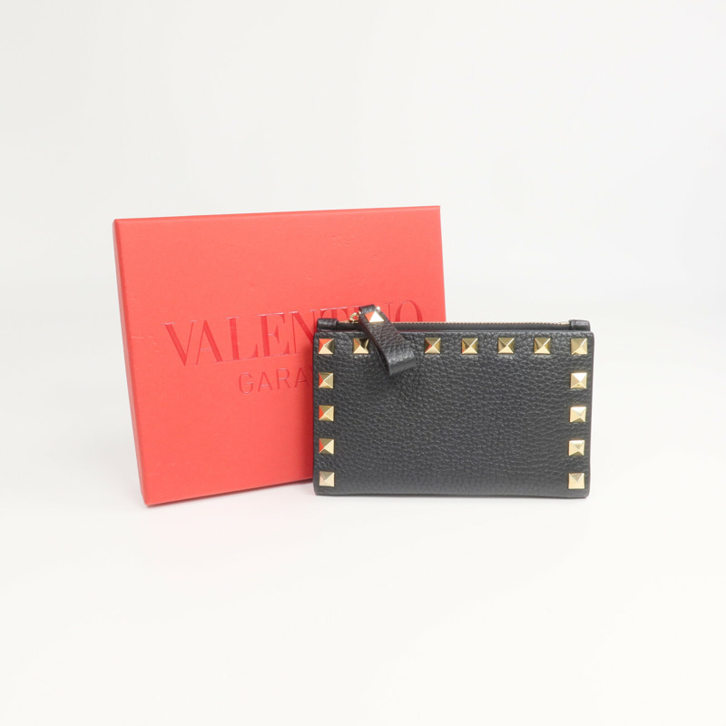 Valentino 牛皮皮革Rockstud Zipped Card Holder卡片套-9