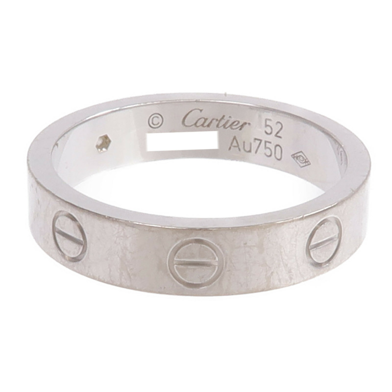 CARTIER 18K白金Love Ring 1P Diamond鑽石戒指-1