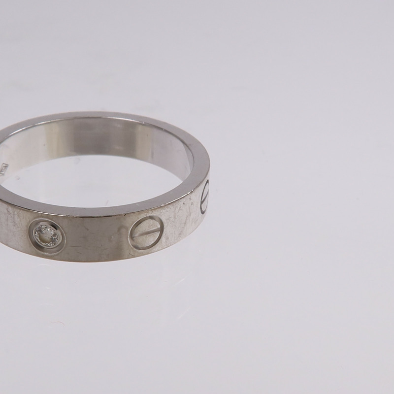 CARTIER 18K白金Love Ring 1P Diamond鑽石戒指-7