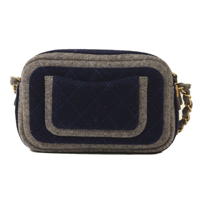 CHANEL 羊毛Chain Shoulder鏈帶肩背袋-1