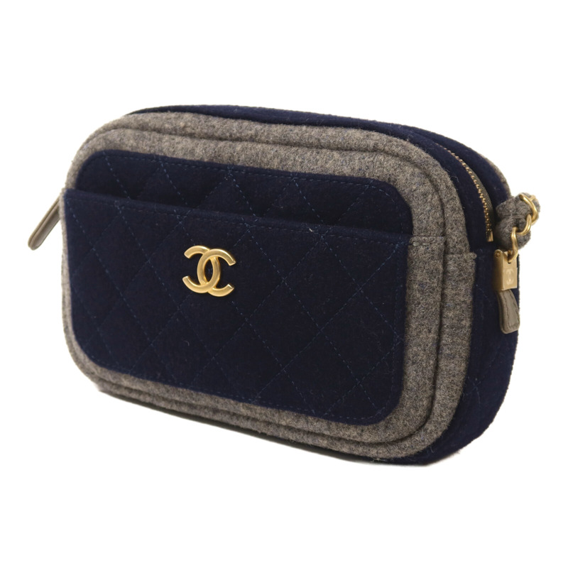 CHANEL 羊毛Chain Shoulder鏈帶肩背袋-2