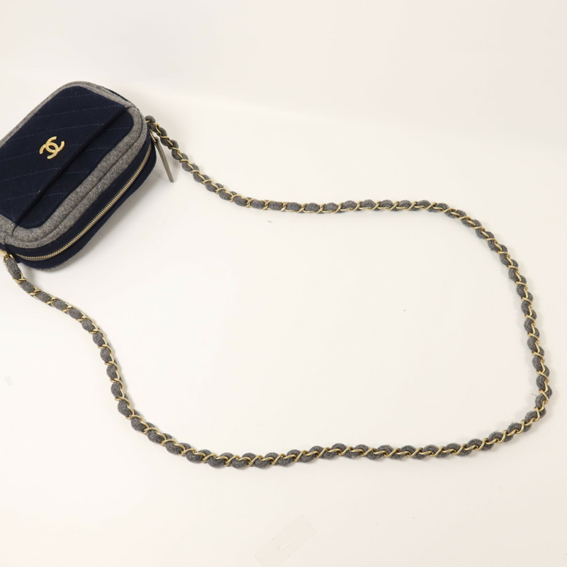 CHANEL 羊毛Chain Shoulder鏈帶肩背袋-7