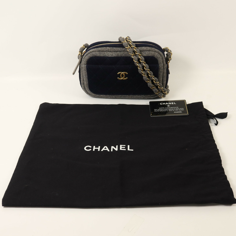CHANEL 羊毛Chain Shoulder鏈帶肩背袋-9