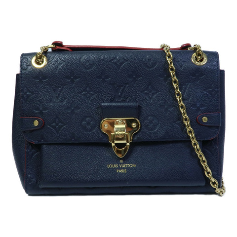 LOUIS VUITTON Monogram Empreinte Vavin PM鏈帶肩背袋深藍色