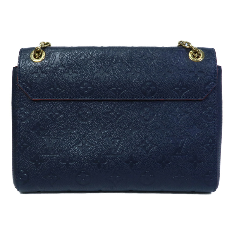 LOUIS VUITTON Monogram Empreinte Vavin PM鏈帶肩背袋深藍色-1