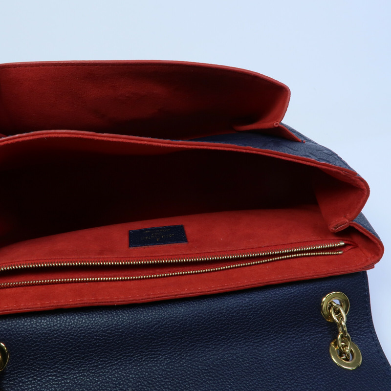 LOUIS VUITTON Monogram Empreinte Vavin PM鏈帶肩背袋深藍色-4