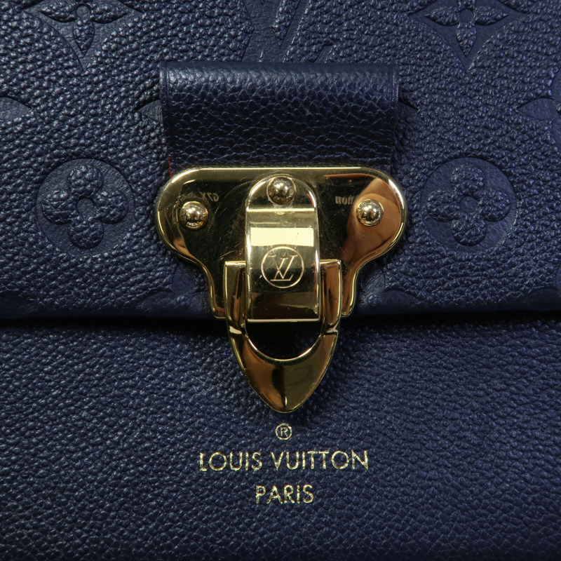 LOUIS VUITTON Monogram Empreinte Vavin PM鏈帶肩背袋深藍色-5