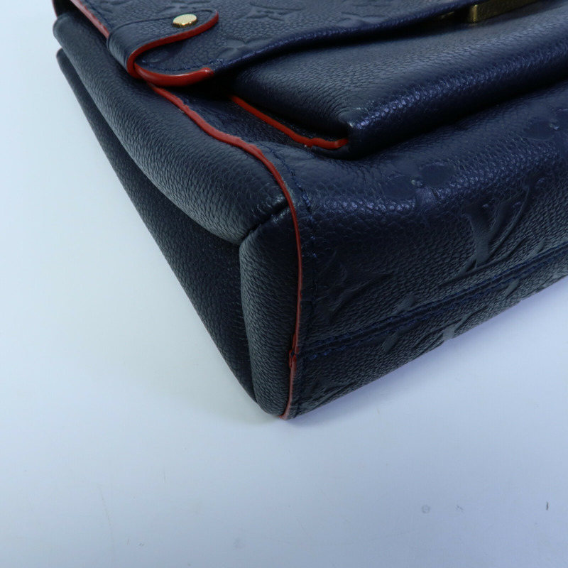 LOUIS VUITTON Monogram Empreinte Vavin PM鏈帶肩背袋深藍色-8