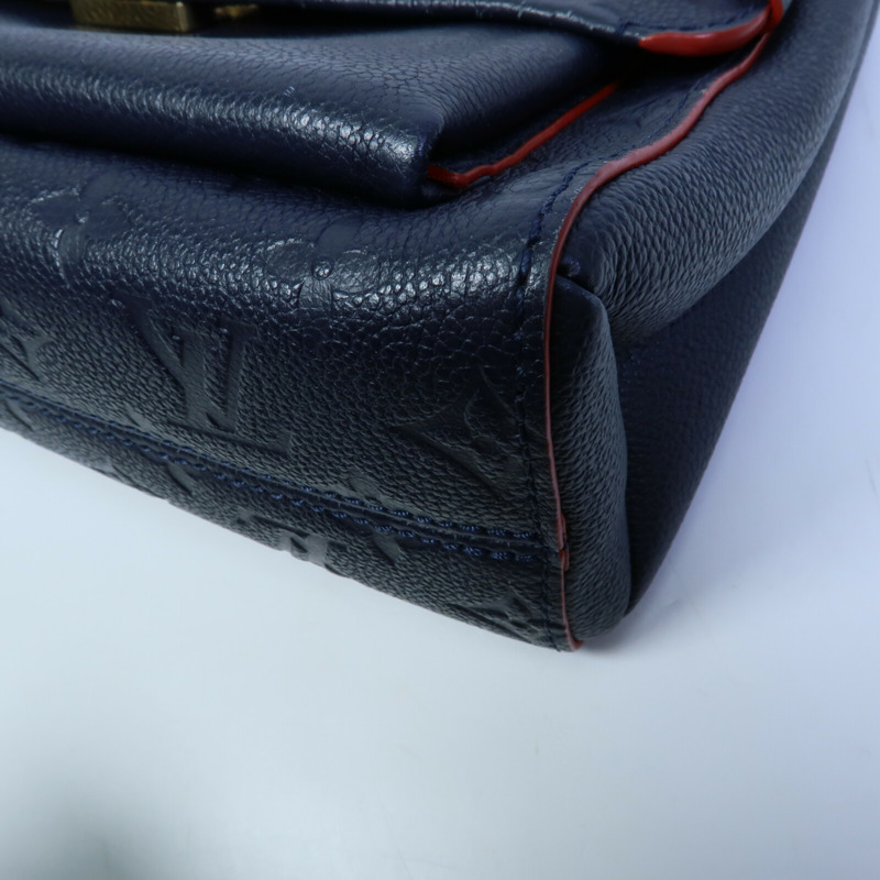 LOUIS VUITTON Monogram Empreinte Vavin PM鏈帶肩背袋深藍色-9