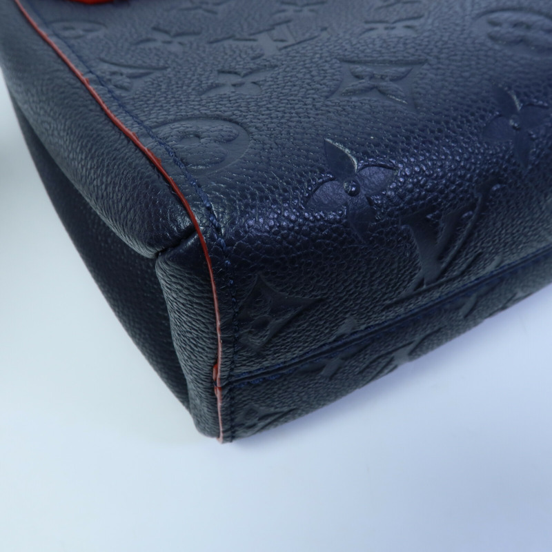 LOUIS VUITTON Monogram Empreinte Vavin PM鏈帶肩背袋深藍色-10