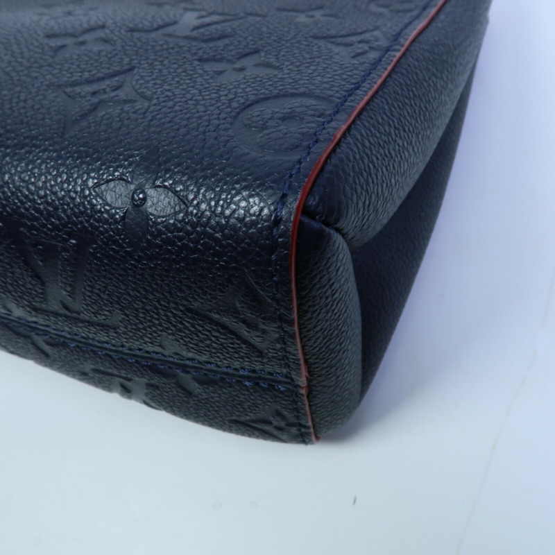 LOUIS VUITTON Monogram Empreinte Vavin PM鏈帶肩背袋深藍色-11