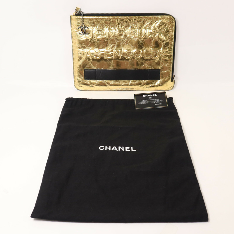 CHANEL 羊皮皮革Feministe Mais Feminine Pouch手拿包-10