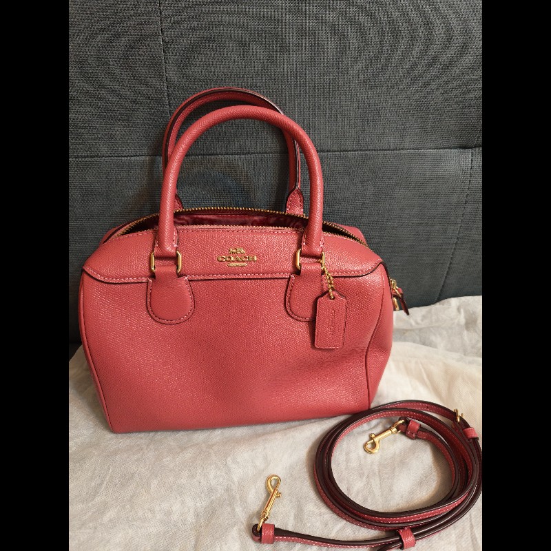 Coach經典波士頓包(乾燥玫瑰粉)-5