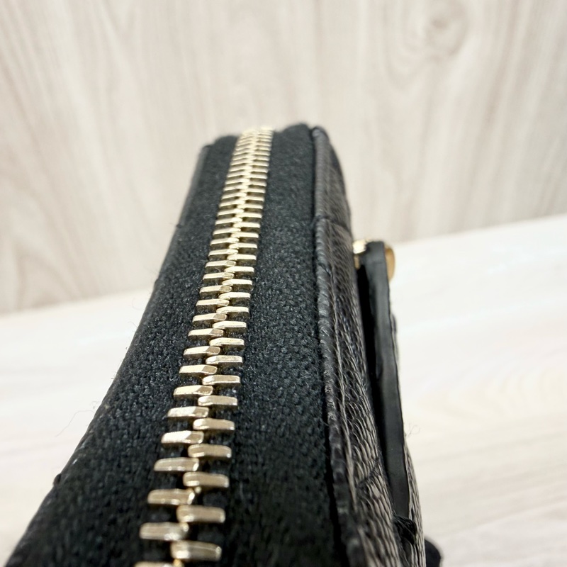 Chanel黑金荔枝牛皮對開短夾AP4652-15