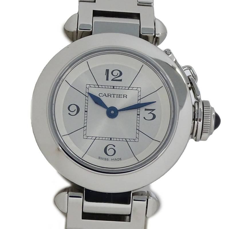 卡地亞 Miss Pasha 女士石英腕錶，不鏽鋼 (SS) W3140007，銀色，圓形-1