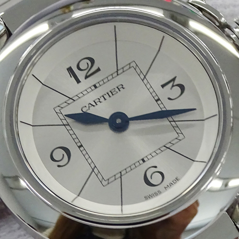 卡地亞 Miss Pasha 女士石英腕錶，不鏽鋼 (SS) W3140007，銀色，圓形-12