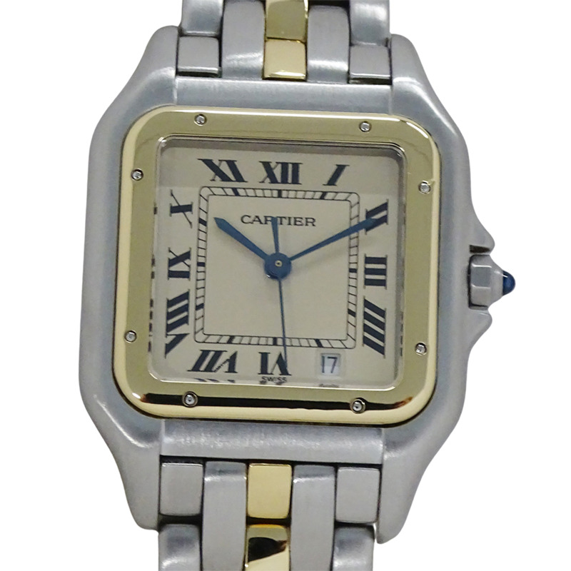 卡地亞女士腕錶，Panthère MM Date，石英機芯，不鏽鋼（SS），黃金（YG），W25028B5，1 排。-1