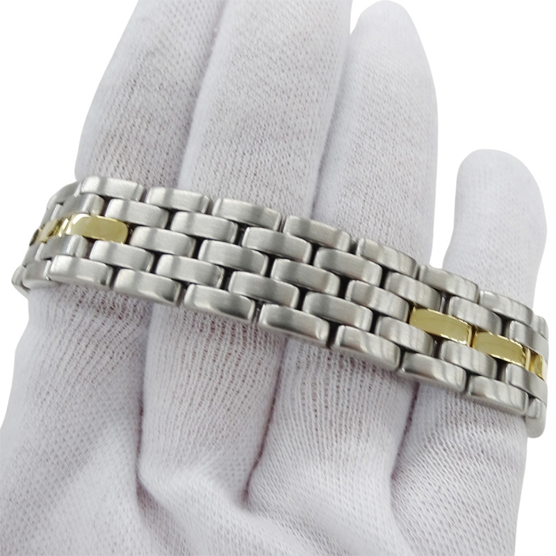 卡地亞女士腕錶，Panthère MM Date，石英機芯，不鏽鋼（SS），黃金（YG），W25028B5，1 排。-4