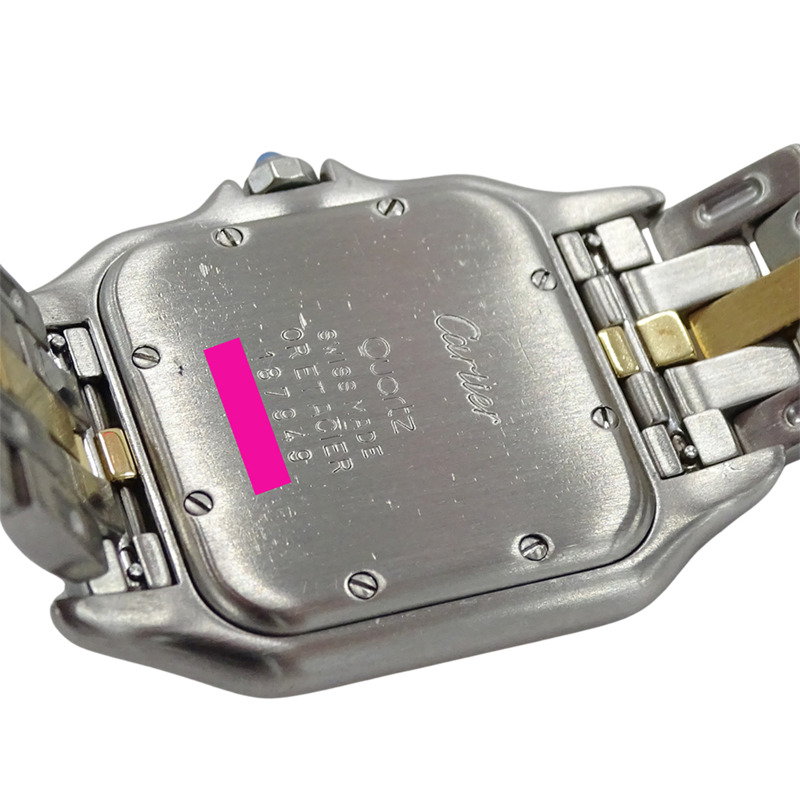 卡地亞女士腕錶，Panthère MM Date，石英機芯，不鏽鋼（SS），黃金（YG），W25028B5，1 排。-7