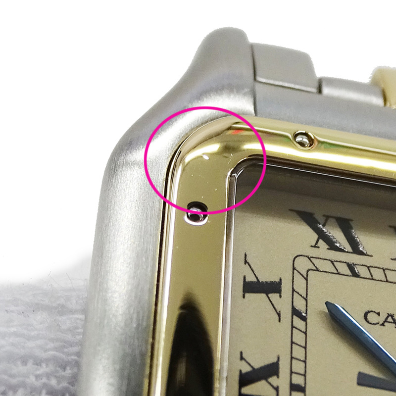 卡地亞女士腕錶，Panthère MM Date，石英機芯，不鏽鋼（SS），黃金（YG），W25028B5，1 排。-10