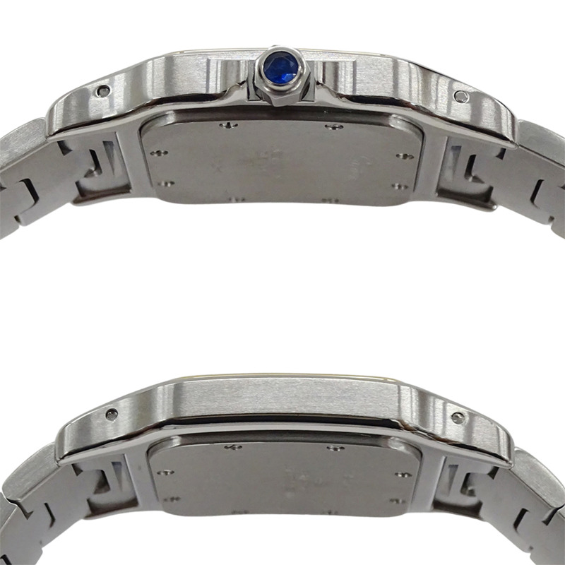 卡地亞男士腕錶，Santos Galbee LM Date Quartz (QZ)，不鏽鋼 (SS) 和黃金 (YG) 組合，W20011C4。-2