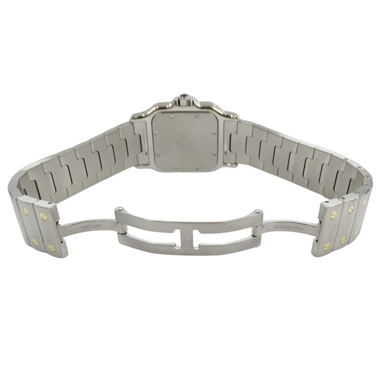 卡地亞男士腕錶，Santos Galbee LM Date Quartz (QZ)，不鏽鋼 (SS) 和黃金 (YG) 組合，W20011C4。-3