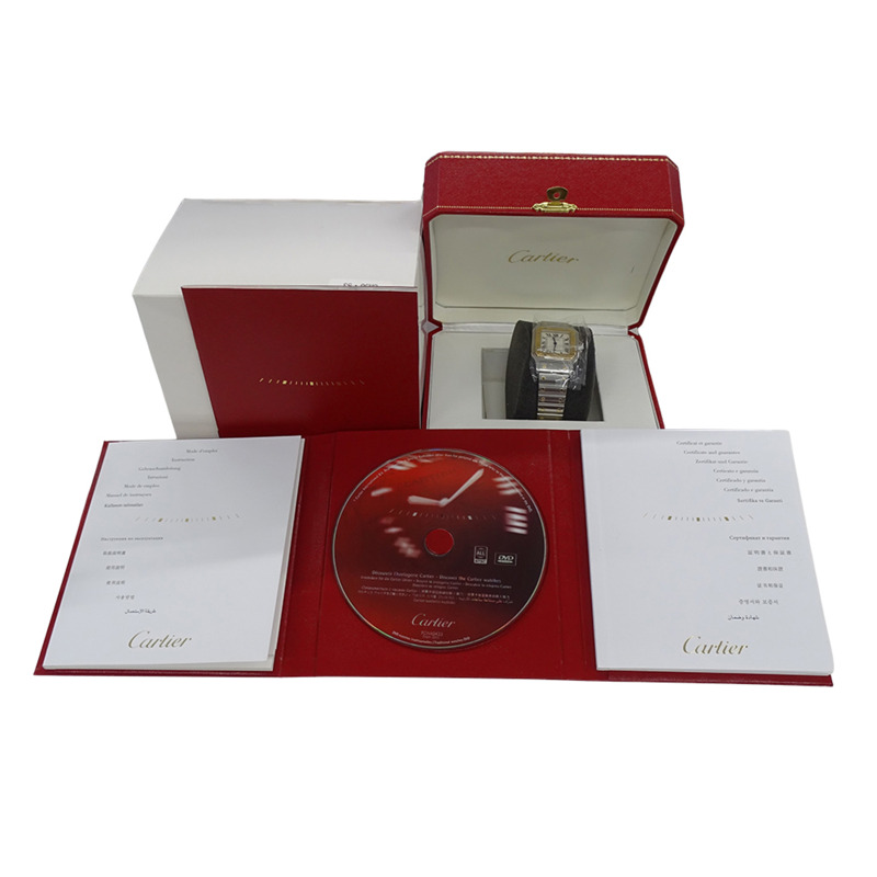 卡地亞男士腕錶，Santos Galbee LM Date Quartz (QZ)，不鏽鋼 (SS) 和黃金 (YG) 組合，W20011C4。-6