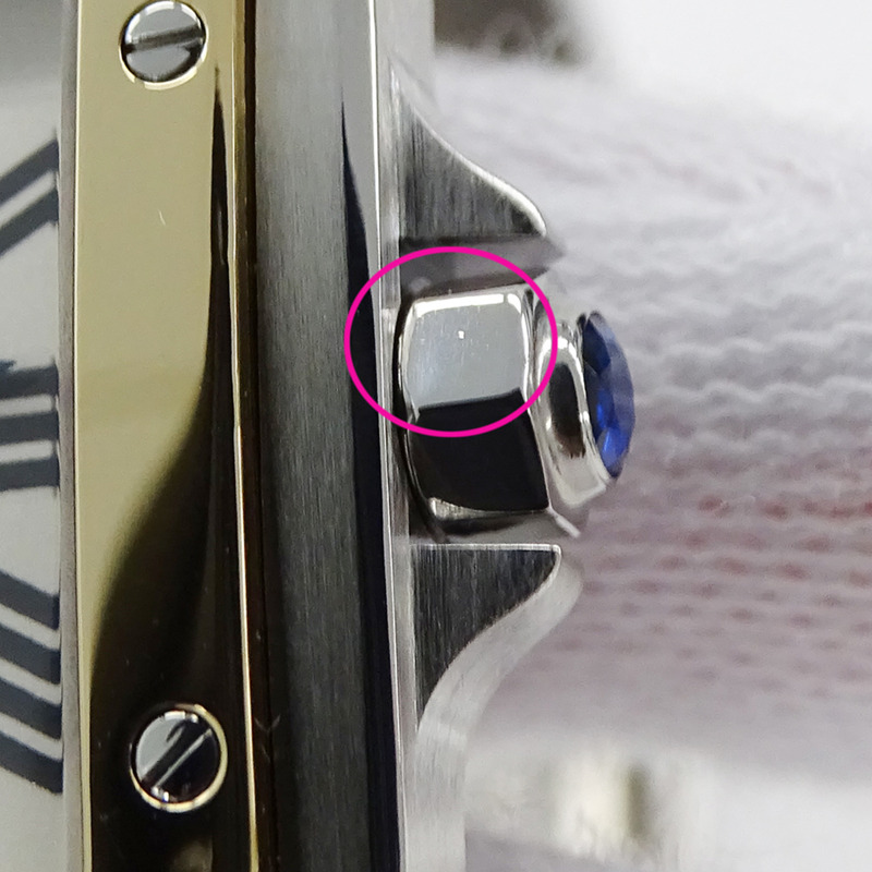 卡地亞男士腕錶，Santos Galbee LM Date Quartz (QZ)，不鏽鋼 (SS) 和黃金 (YG) 組合，W20011C4。-12