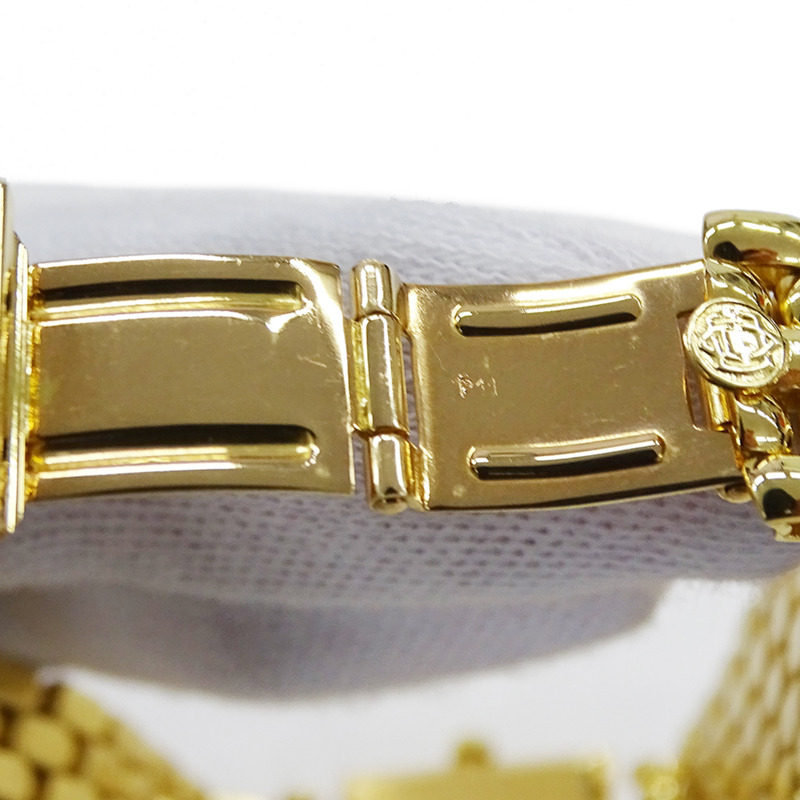 梵克雅寶女士腕錶，經典方形設計，鑲鑽，石英機芯，750YG（18K 純金）。-9